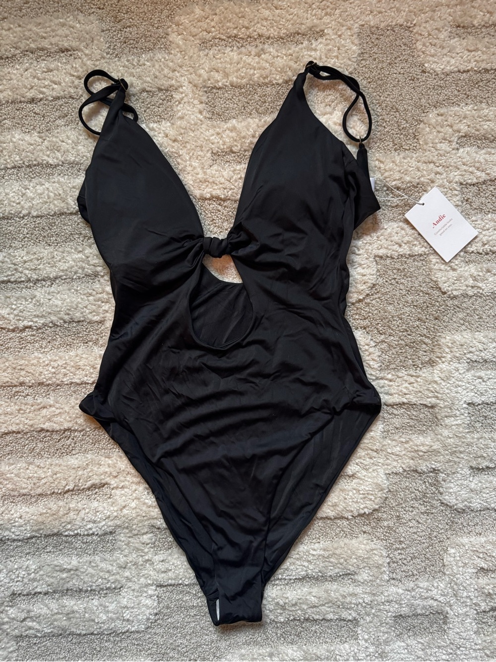 Andie Black Santorini One-Piece Swimsuit NWT